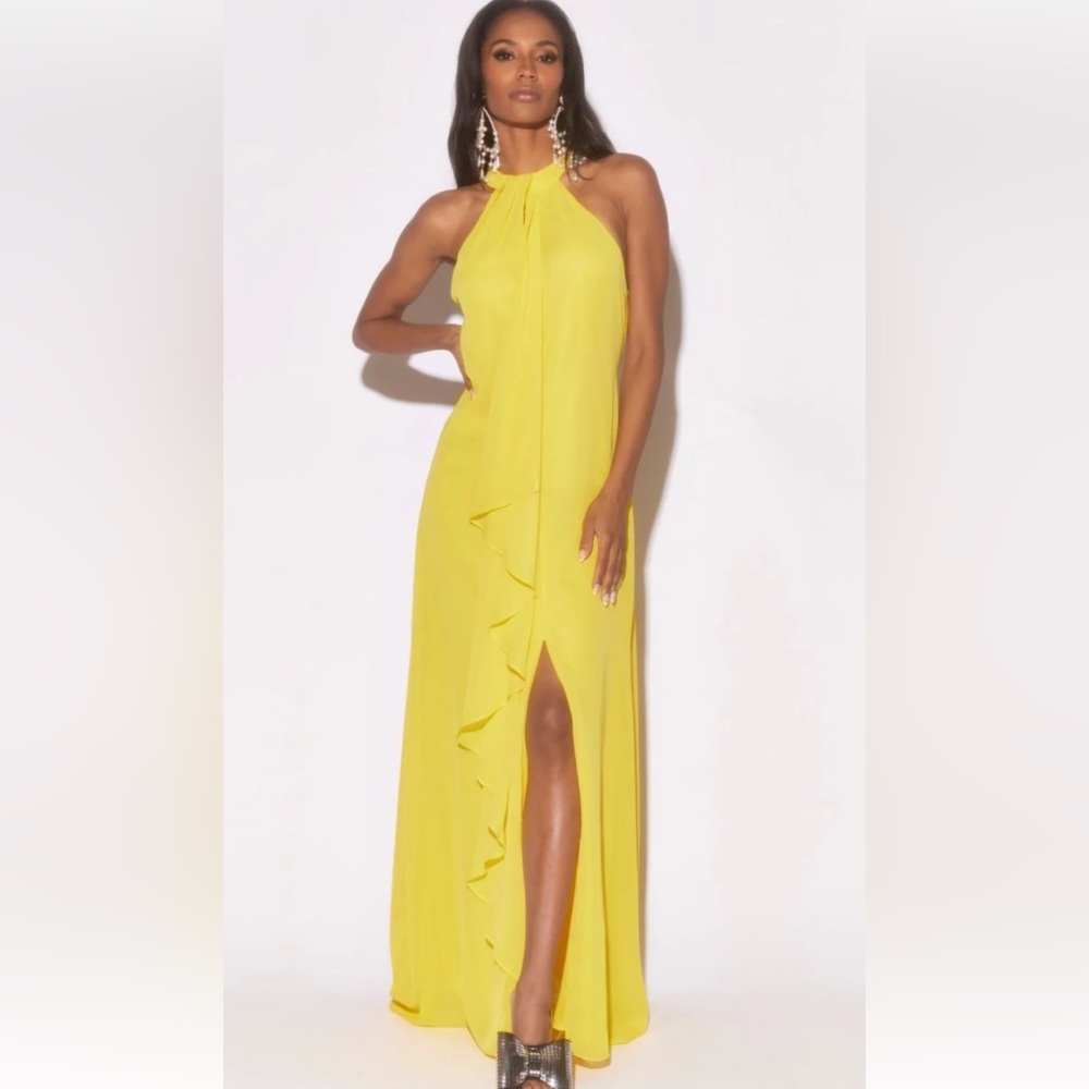 Meghan LA One Shoulder Yellow Dress